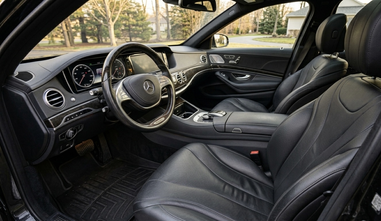 Intérieur Mercedes sale avant nettoyage CVM Auto
