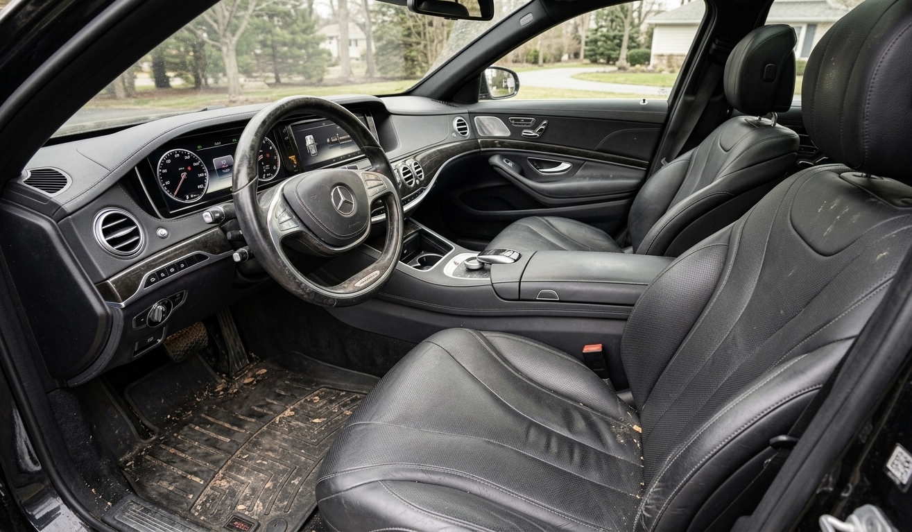 Intérieur Mercedes propre après detailing CVM Auto